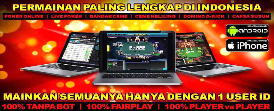 Bermain poker, domino, capsa, BandarQ, sakong, slot, dan PKV Games di situs terpercaya