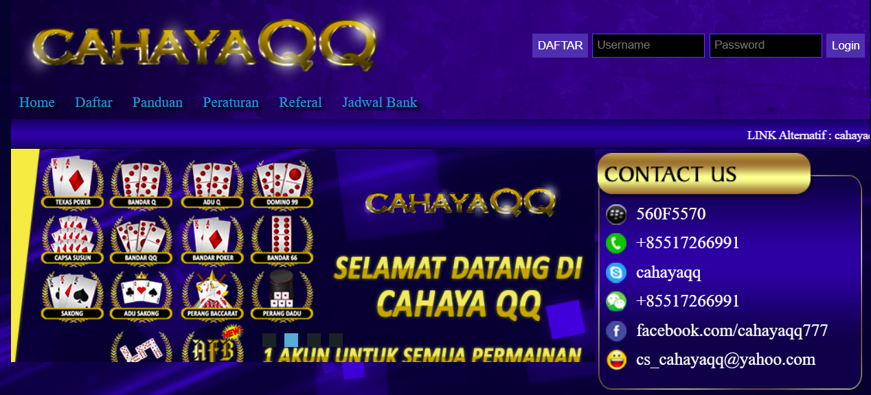 DominoQQ, BandarQ, dan Poker Online di CahayaQQ, situs terpercaya untuk permainan uang asli