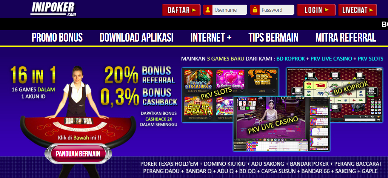 Poker Online, DominoQQ, dan BandarQ di IniPoker, situs terpercaya untuk permainan uang asli