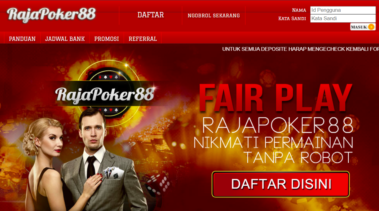 Poker Online, DominoQQ, dan BandarQ di RajaPoker88, situs terpercaya untuk permainan uang asli